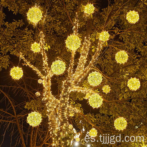 Lámpara decorativa de bola de ratán al aire libre